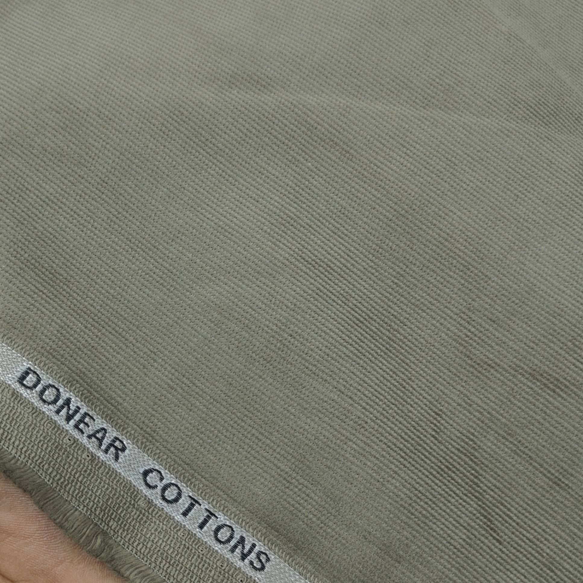 Corduroy Donear Pure Cotton stretchable Trouser Fabric Colour Light Green